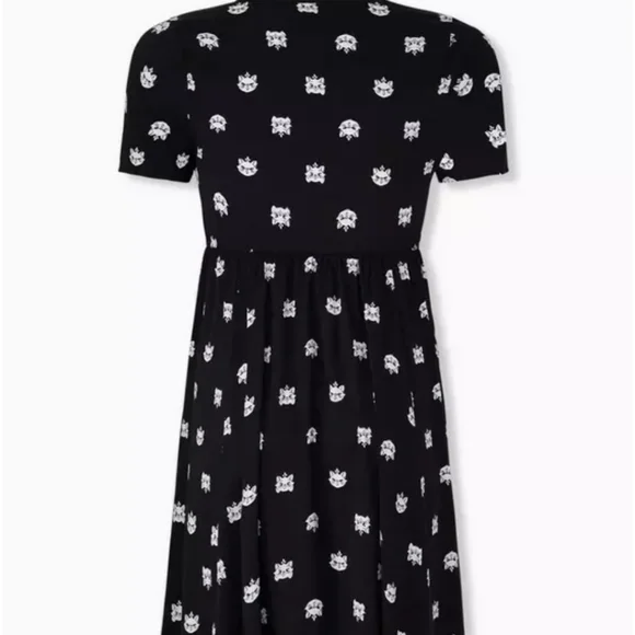 Torrid Disney Animals The Aristocats Marie Challis Black Shirt Dress - Picture 2 of 3